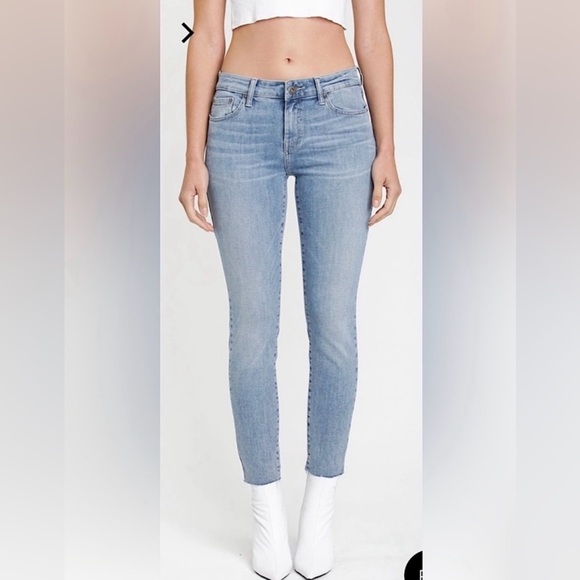 pistola Denim - Pistola Light Wash Skinny Jeans with Raw Hem, size 27